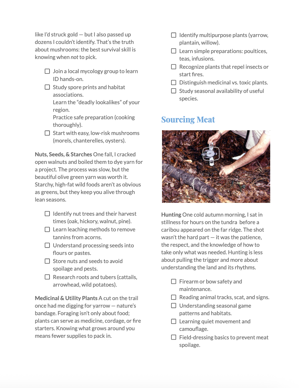 The Off-Grid / Homesteader Skills Checklist