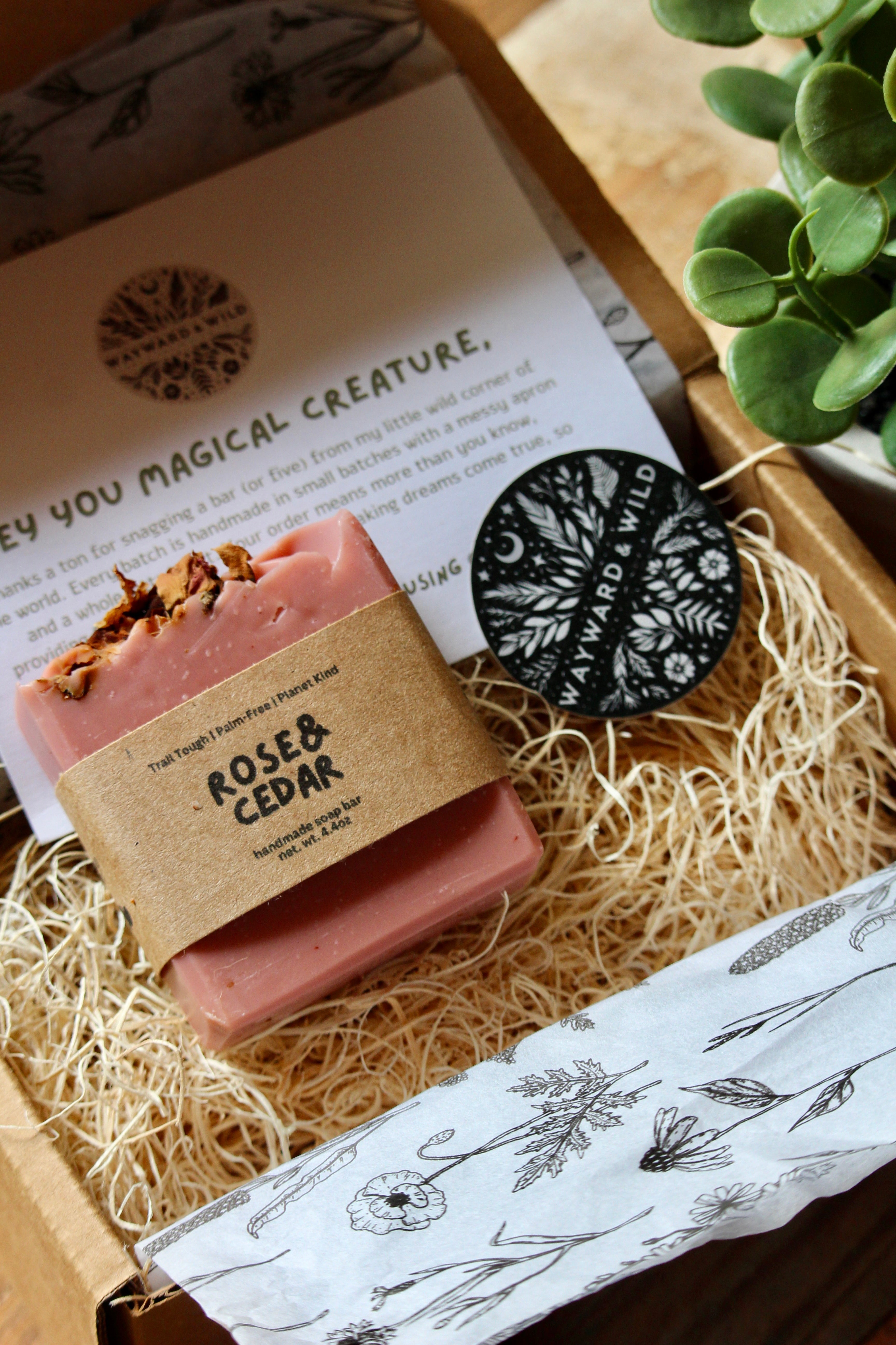 Rose & Cedar Natural Soap Bar